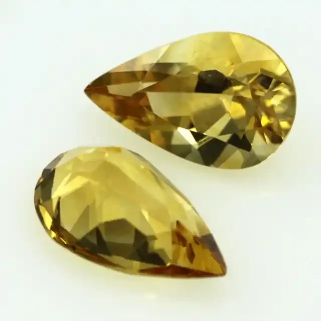6.74cts Golden Yellow Citrine Matching Pear Shape