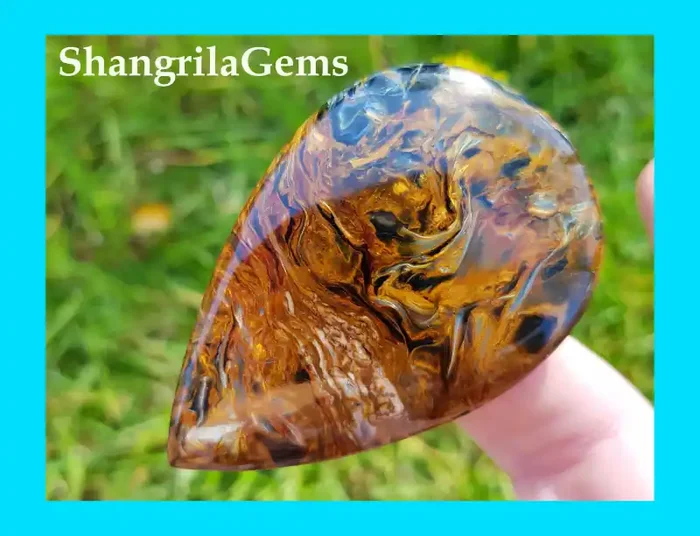 61mm RED Pietersite cushion cabochon with VIDEO