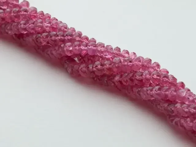 62ct Pink Spinel Bead Strands Silver Clasp (B46S1-3)
