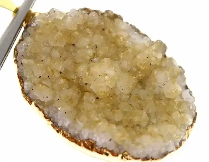 65.45 CTS CITRINE CRYSTAL GOLD PLATED PENDANT SG-3190