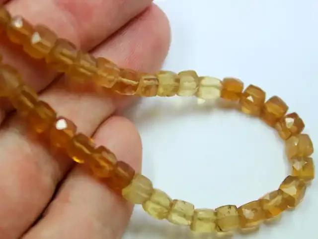 66 CTS CITRINE BEADS STRAND NATURAL FACETED