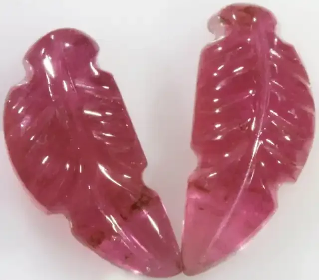 7.05 Cts pair matching tourmaline carvings GOGO 1344