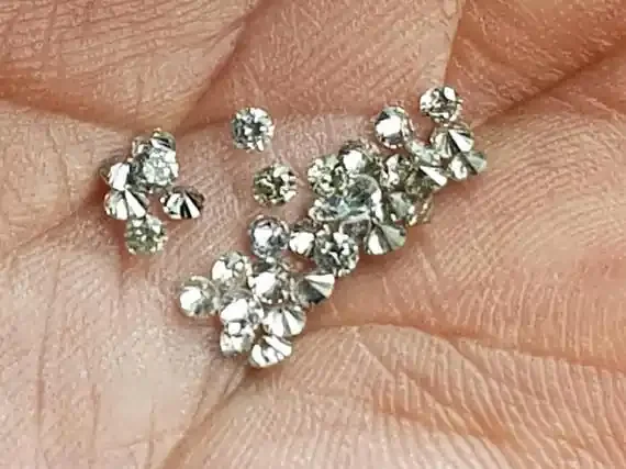 7 2mm Salt Pepper brilliant cut diamonds AA grade 0.25ct