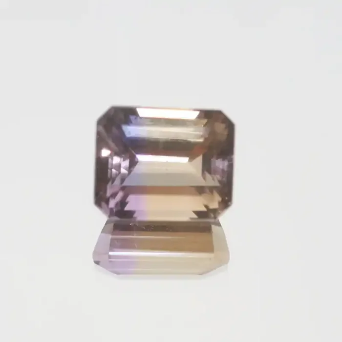 7.3 Ct Ametrine Faceted rectangular 12x10mm Bicolor Quartz (SKU 474)