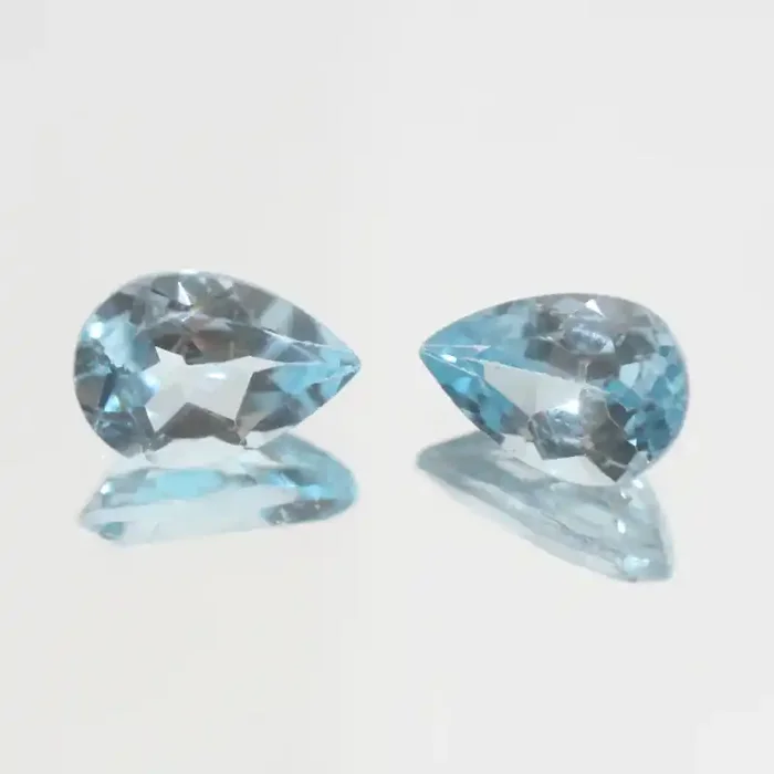 7.5 Ct Sky Blue Topaz Pair Faceted Drop 12x8mm.(SKU 433)