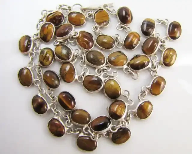 73 Cts large Tiger eye Necklace MJA 1177