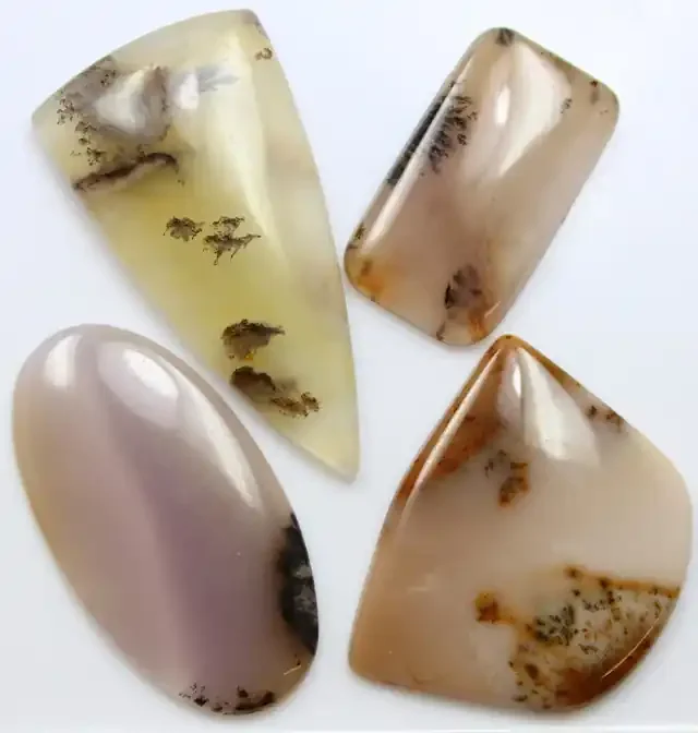 75.05 CTS – 4 PCS DENDRITIC AGATE PARCEL POLISHED STONES