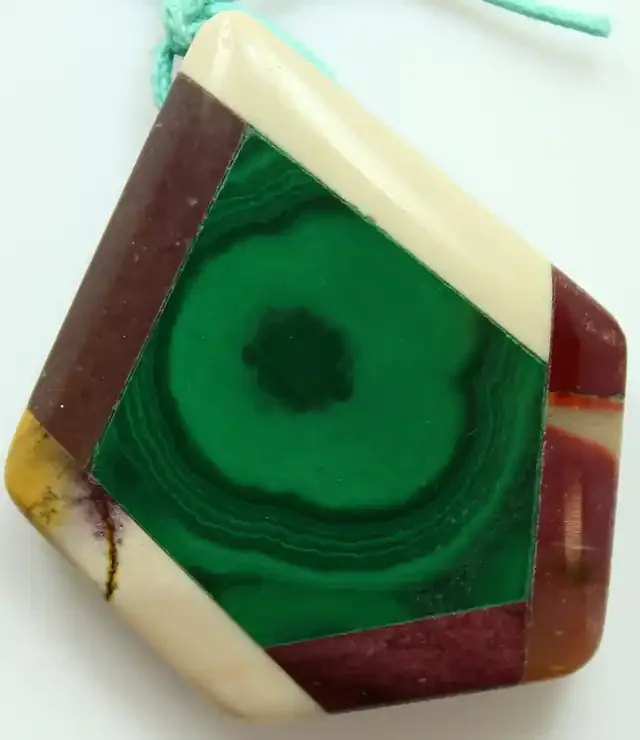 78.50 CTS INTARSIA MALACHITE EYE LIKE RINGS MOOKAITE SIDES