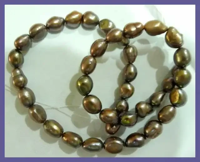 8.00X9.00MM LOVELY BRONZE FRESHWATER BAROQUE PEARLS