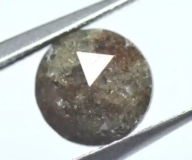 8.5mm round diamond rose cut brown grey copper