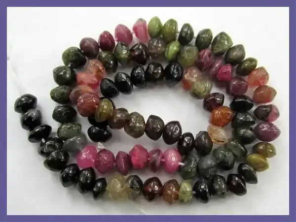 “A GRADE 5-6MM MULTI-COLORED TOURMALINE SMOOTH BUTTON BEADS!!”