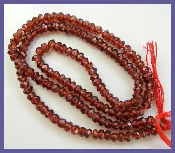 “AA 3.50-4.00MM MOZAMBIQUE GARNET FACETED ROUNDEL BEADS!!”