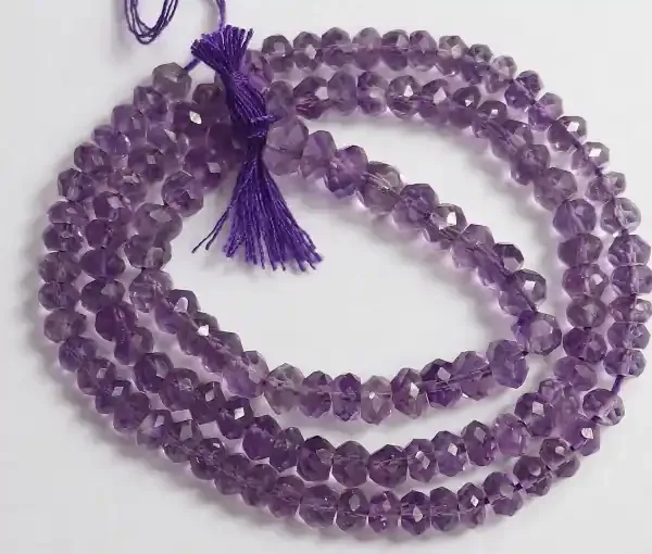 “AA 4.50-5.00MM LAVENDER AMETHYST FACETED ROUNDELS – GORGEOUS”