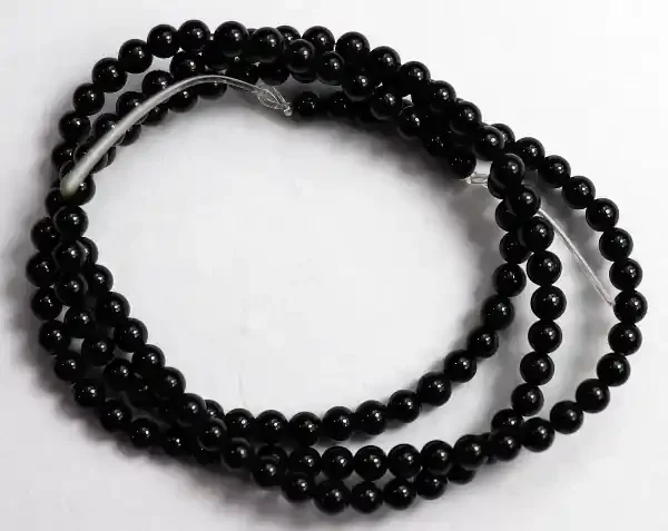 “AAA 3.00MM BLACK ONYX PLAIN ROUND BEAD STRAND!!”