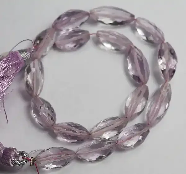 “AAA 6X11-7X15MM PINK AMETHYST FACETED CARDAMON BEADS-GORGEOUS”