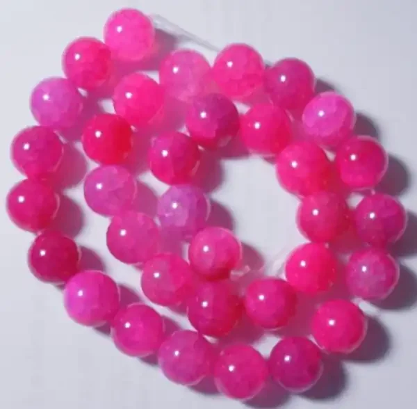 “HIGH QUALITY 12MM DYED FUSCHIA DRAGON VEIN AGATE ROUND BEADS!!”