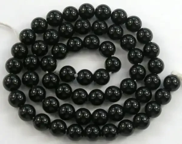 “LOVELY “AAA” 6.00MM BLACK ONYX PLAIN ONYX BEADS!!”