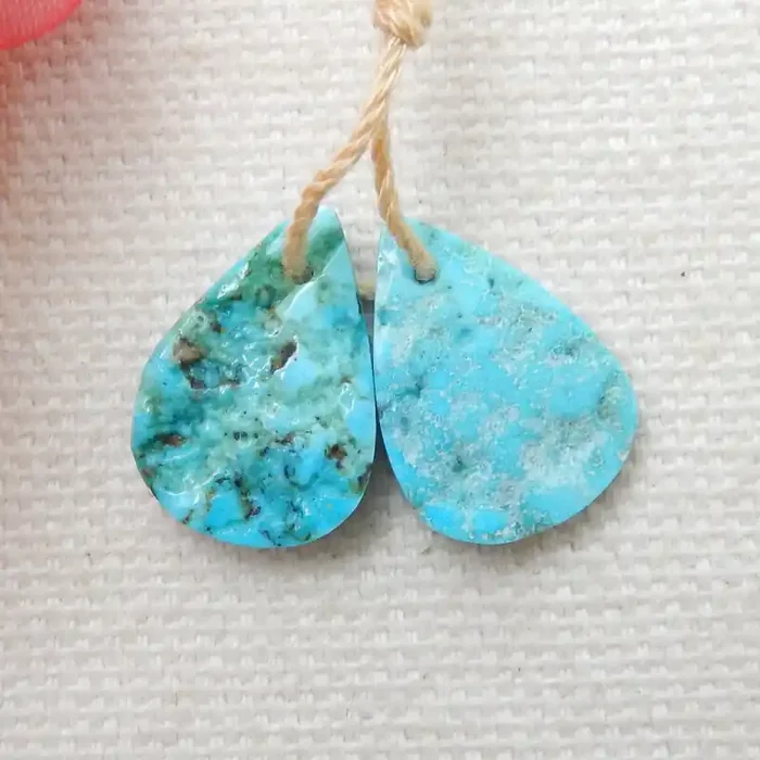8cts Raw Turquoise Earrings,Handmade Gemstone ,Turquoise Earrings F70