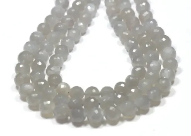8mm 14inch Dark Grey Moonstone BEADS faceted Msg003 NEW ITEM