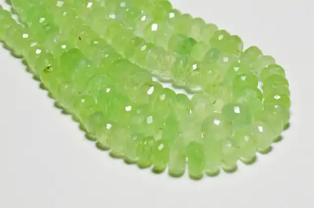 8mm – 11mm faceted green PREHNITE gemstone beads 10