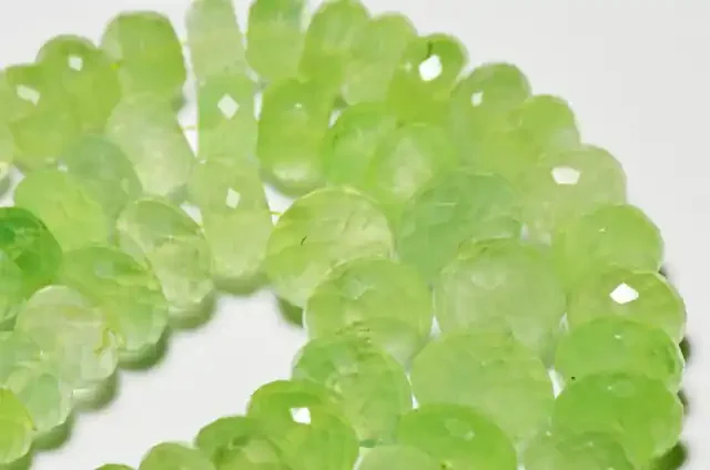 8mm – 11mm faceted green PREHNITE gemstone beads 10
