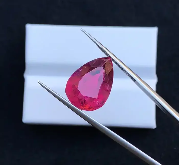 9.10 Ct Natural Rubellite Tourmaline Pear Cut Transparent Gemstone