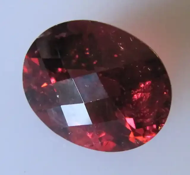 9.14cts Rubelite Tourmaline Oval Checker Board Cut