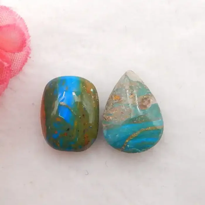 9.5cts Natural Blue Opal Cabochons, October Birthstone, Blue Opal H210