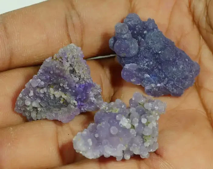 92.80 CRT 3PCS NATURAL INDONESIAN GRAPE CHALCEDONY SPECIMEN -E87-