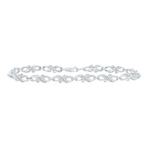 925 Sterling Silver Diamond 5mm Fancy Infinity Link Tennis Bracelet 1/3 CT 7″