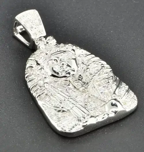 .925 Sterling Silver Genuine Diamond Mini Angel Pendant Pave 1.35 Charm 1/4 CT.
