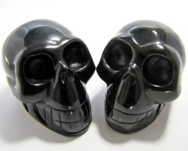 950 CTS BLACK OBSIDIAN SKULL CARVING AGR 509