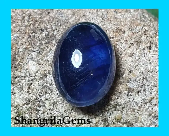9ct 13.4mm oval blue SAPPHIRE cabochon