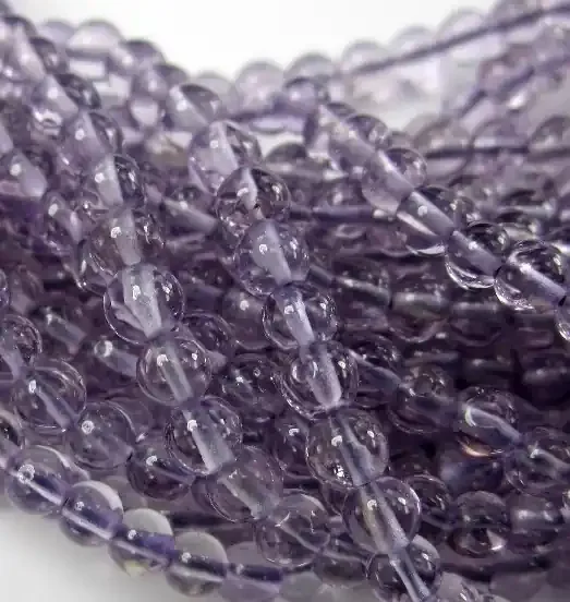 A GRADE. 3.00-3.50MM AMETHYST PLAIN ROUND BEADS