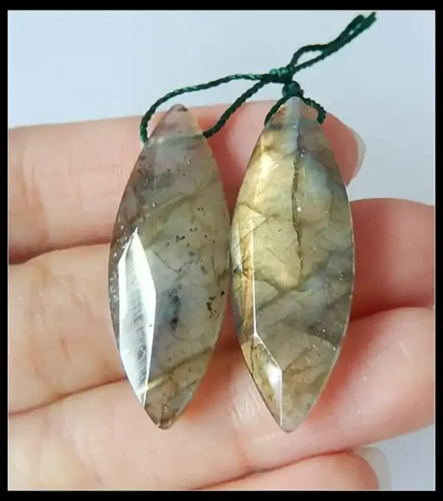 A1883 Natural Labradorite Gemstone Earring Beads Wholesale Gem