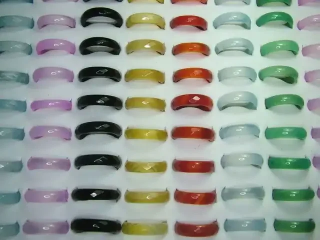 AAA+ 100 Plain & Faceted Agate Rings DT4