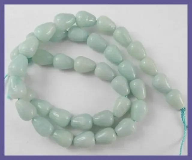 AAA 9X10.00MM TEARDROP PERUVIAN AMAZONITE BEADS – LOVELY