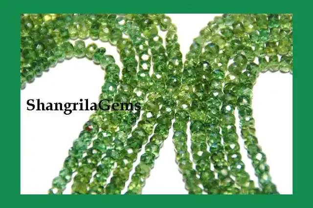 AAA GREEN APATITE faceted beads 15 inch