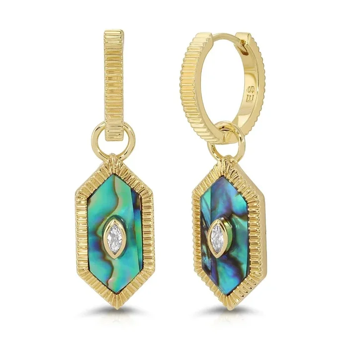 Abalone Guardian Hoop Earrings