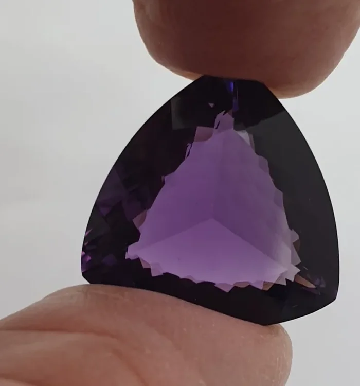 African Amethyst Faceted Trillion 19.3mm.-(19.2ct).-(SKU 255)