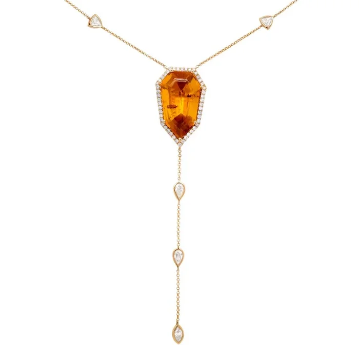 Amber Lariat Necklace