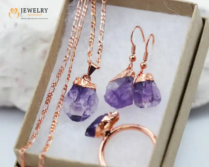 Amethyst jewelry 5 pc set Ring size 10