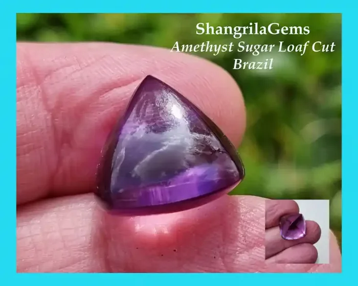 Amethyst Sugar Loaf gemstone 19.4ct 15 by 15 by 13.5mm approx