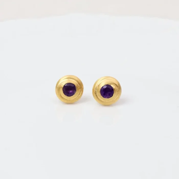 Amethyst Swirl Post Earrings