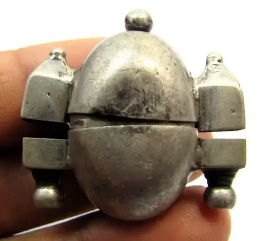 ANCIENT SHIVA LINGAM SILVER STONE HOLDER48.9 CTS RT 785
