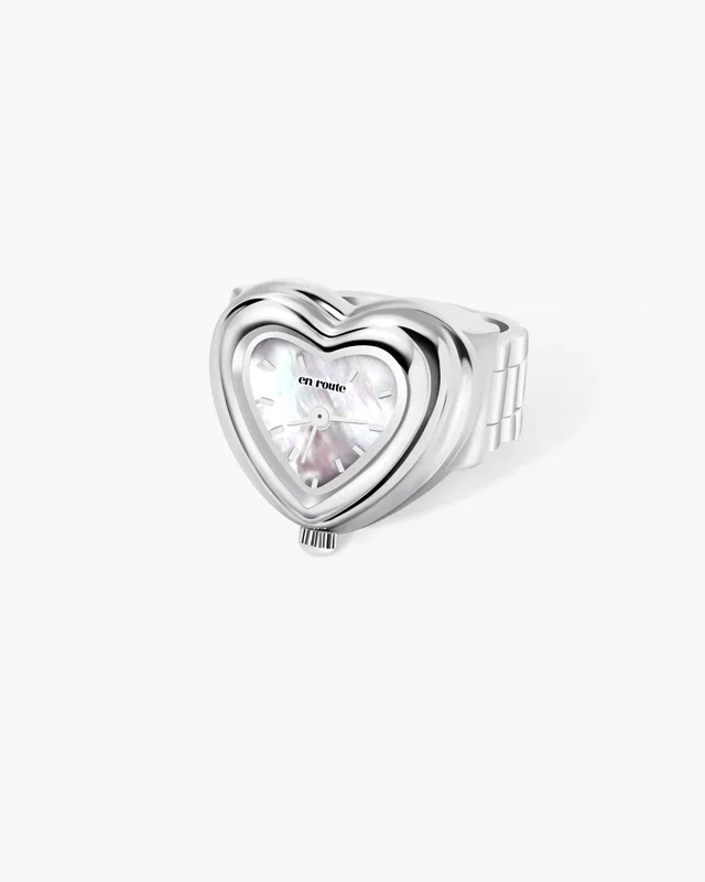 Anillo Reloj City Heart en Plata