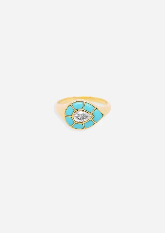 Ankh Inlay Ring – Diamond