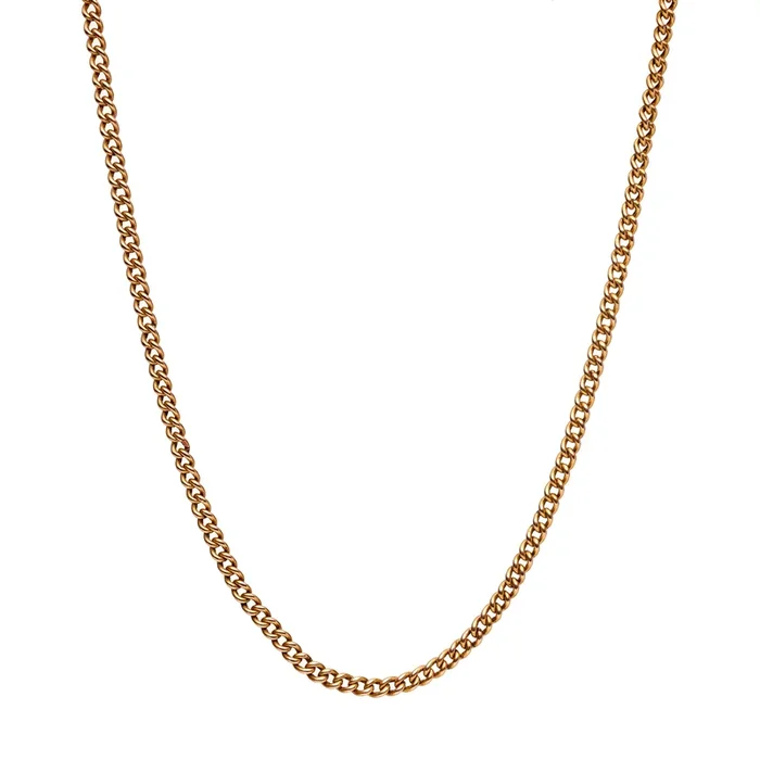 Antique Victorian 15k 4mm Curb Link Chain- 18″