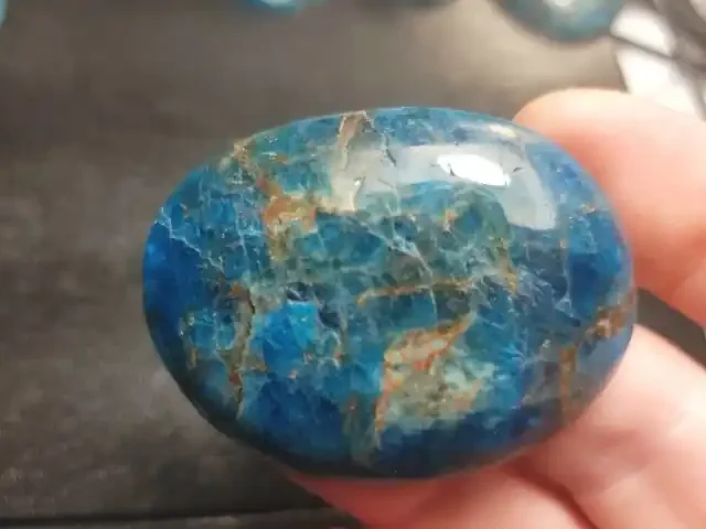 Apatite cabochon 50mm 120ct SALE neon blue