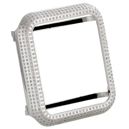 Apple Watch Stainless Steel Genuine Diamond Case 42MM Sport Bezel 2.50 Ct.